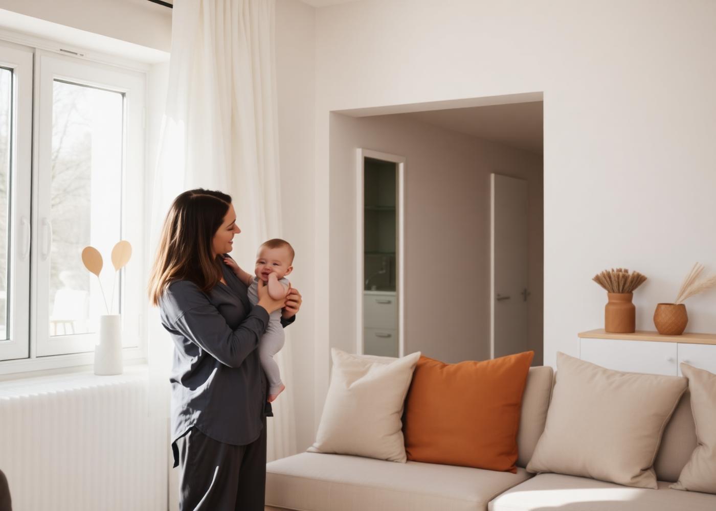 Moderne Familie zuhause – private Absicherung